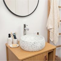 ZOLI 40 cm rundes Terrazzo-Waschbecken für den Aufsatz