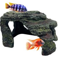 Rock Cave Terrarium Hide Vivarium Decor Basking Platform Aquarium Fish Tank Hideaway Slate Rock Tortoise Fish Tank Lizzard Gecko