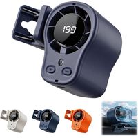 Car Clip-On Fan with LED Display, 360° Rotating USB Rechargeable Cooling Fan, Hands-Free Mini Fan for Car & Camping(Grey)