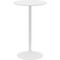Table de bar, table haute, table de cuisine ronde Ø60 cm pour salon, salle à manger, acier, blanc, hauteur réglable .de