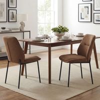 Wahson Lot de 2 Chaises de Salle à Manger en Chenille, Chaise de Cuisine avec Pieds en Métal, Chaise Tapissée pour Salle à Manger/Cuisine, Jaune