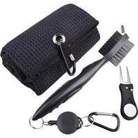 Kit de nettoyage de clubs de golf avec brosse et serviette, brosse et kit de nettoyage des rainures de clubs de golf, accessoires de golf pour hommes