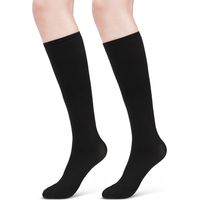 Chaussettes de Compression, 15-20 mmHg Bas de Contention pour Femmes et Hommes, Chaussettes de Compression pour L'athlétisme, Entraînement, Cyclisme, la Course, les Voyages en Avion(Noir)