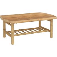 Table basse de jardin Table d'extérieur 90x55x37 cm bambou