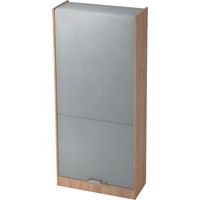 bümö Rollladenschrank office - 5 Ordnerhöhen Nussbaum/Silber