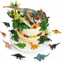 Decoration Gateau Dinosaure, 26 Pièces Decoration Anniversaire Dinosaure, Decoration Gateau Anniversaire feuilles et arbres pour fête d'anniversaire pour fêtes d'enfants