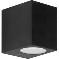 Forlight Kubo - Aplique de Pared Exterior para Bombilla GU10. Aplique Exterior para Jardín y Terraza Impermeable y Resistente IP44. Color Negro