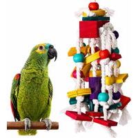 Bird Chewing Toy - Parrot Cage Bite Toys Wooden Block Bird Parrot Toys for Small and Medium Parrots and Birds-Crezuo