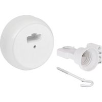Eur Ohm – Point de centre DCL en saillie Ø85 P40mm – Fiche/douille DCL E27 incluse – Connexion rapide avec contrôle visuel – Couvercle certifié NF