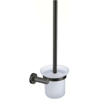 OMNIRES Modern Project - WC-Bürste mit Halter, Wandmontage, Milchglas/Graphit gebürstet MP60620GR