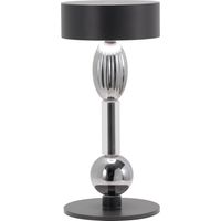 Zafferano Royal Family Wi-Fi - Lampe de table LED intelligente rechargeable, variateur tactile, autonomie 36 h - Aluminium titane et verre soufflé