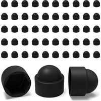 50 Caches Écrous M4 - Clé 7 mm – Protège Écrou Et Vis – Capuchons Plastique Noirs Résistants – Cache Vis Décoratif, Protection Anti-Rouille Et Finition Propre - Bricolage