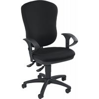 Sillón giratorio de oficina contacto permanente negro 420-550mm sin reposabrazos capacidad 110kgTOPSTAR