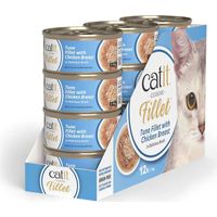 Filet de thon effiloché au poulet en bouillon pour chats Catit Cuisine - 75 g