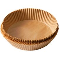 Backpapier für Heißluftfritteusen, 100 Stück, 20 cm, antihaftbeschichtete Einweg-Papiereinlagen, Zubehör für Heißluftfritteusen von 3-5 Litern