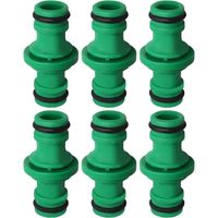 6 Pièces Double Connecteur de Tuyaux, Double Mâle Tuyau Connecteur Plastique Raccords de Tuyau pour Rejoignez le Tube (Vert)