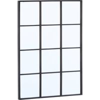 Industrial rectangular steel mirror, Terry, Black, 60x2.5x80 cm