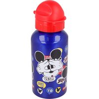 Borraccia Originale Disney Mickey in alluminio per bambini da 500 ML riutilizzabile con becuccio e tappo di sicurezza per evitare gli schizzi.