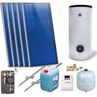 Flachkollektoren Warmwasser Solarpaket 5 Kollektoren Speicher Flachkollektor