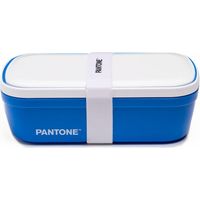 PANTONE Porta Pranzo Stile Bento Box con Divisorio Interno e Valvola di Sfiato - Lunch Box Portapranzo per Ufficio, Scuola e Università - Contenitore Ermetico per Schiscetta Pranzo, 12x7x20,7, Blu