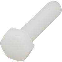 TH M10X40 Nylon PA6-6 Blanc Filetage Total