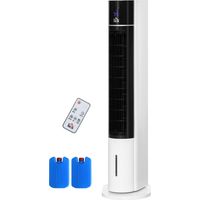 Enfriador de Aire 3 en 1 Oscilante 3L Control Remoto LED 3 Velocidades 3 Modos Temporizador 12h 33x26x105 cm Blanco