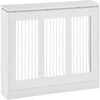 Cubierta de Radiador Blanco 90x18x84 cm Cubre Radiador de MDF Diseño Moderno Estante para Radiador Vertical para Salón