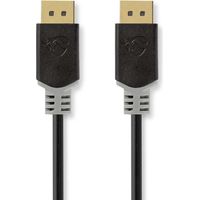 Nedis Displayport-Kabel / DisplayPort Stecker / DisplayPort Stecker / 8K@60Hz / Vergoldet / 2.00 m / Rund / PVC / Anthrazit / Box