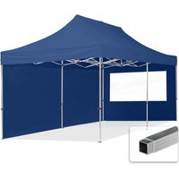 TOOLPORT pop up gazebo 3x6m with two side panels & aluminium frame folding garden tent Water repellent blue