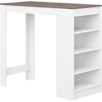 Symbiosis Aravis Tavolo da bar, bianco ed effetto cemento 115x50x102,7 cm