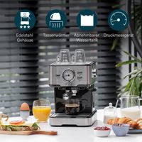 Siebträger Espressomaschine mit Milchaufschäumer 2 Tassen - auch für Kapseln