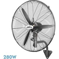 Ventilatore industriale da parete borrasca nero 3 velocità 280w 3 pale fisse e rotanti 90x81x30cm