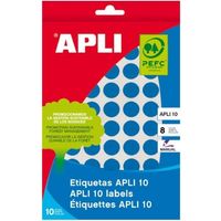 02743 etiqueta autoadhesiva Alrededor Desmontable Azul 320 pieza(s)