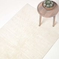 HOMESCAPES Tapis Union Jack Tufté - Uni - Crème 50 x 80 cm