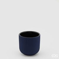 EDG Enzo De Gasperi Vaso Righe H 11 Cm D 11 Cm Blue