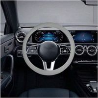 pair Funda de silicone para volante, transpirable, antideslizante, funda para volante de coche, funda de siliconea para volante de coche, protecteur de volant compatible avec coche y camión (gris)