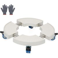 Wolketon Supporto per Piante Rotondo Ø38-52 cm, Ruote Girevoli 360°, Capacità 200 kg, Carrello per Vasi Interno & Esterno
