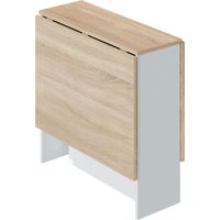 Mesa auxiliar Fly alas abatible roble y blanco