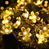 Lot de 2 Guirlandes Lumineuses 6 m, Rose 40 LED, Fleurs de Cerisier, Alimentation par Piles ou USB, Décoration Intérieur/Extérieur - idéal pour Noël, Jardin, Anniversaire, Mariage, Fête