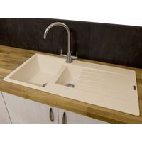 Reginox Harlem15 Kitchen Sink 1.5 Bowl Caffe Silvery Granite Reversible Waste