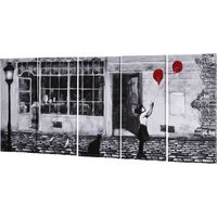 Tampon du tissu enfants 80x40cm 5 pièces bois pin vernis eau noir blanc rouge