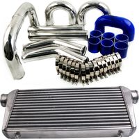 600x300x76mm Universal Intercooler Interenfriadore + Kit de tubería tubo 3" 76mm