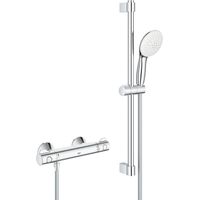 Mitigeur thermostatique douche 1/2' 34565002 – Douchette 2 jets – Barre de douche 60 cm – Flexible 1750 mm – GROHE TurboStat