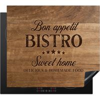 PROTEZIONE PER PIANO COTTURA A INDUZIONE Citazione - Bistrot - Buon appetito - Casa dolce casa - Struttura in legno 57.6x51.6
