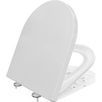 WC-Sitz mit Absenkautomatik, Duroplast Quick-Release WC-Sitz Typ D, belastbar bis 150 kg - Weiß
