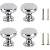 4PCS Drawer Door Handle Silver, 30mm Furniture Knob Door , Round Drawer Knobs, Door Knobs Furniture Handles for Cupboard Cabinet Kitchen, Kids Room with 4 Screws