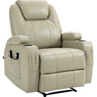 Fauteuil Hepler avec fonction massage Similicuir Crème
