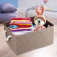 Panier de Rangement Tissé Portable avec poignées 55cm - Lot 1 - Modèle Linen - Réglable Marron