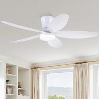 Kviflon ventilateur de plafond LED blanc 107 cm, moteur DC, 6 vitesses