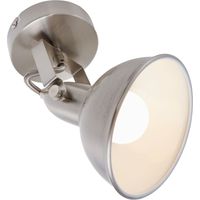 Faretto da parete con spot orientabile e girevole 1xE14 40W metallo bianco satinato Briloner